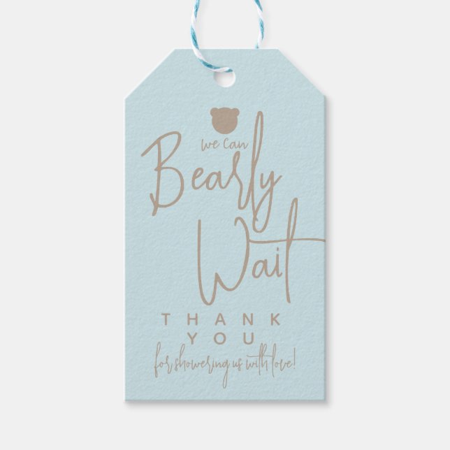 Minimalistische moderne Bärendusche Geschenkanhänger (Vorderseite)
