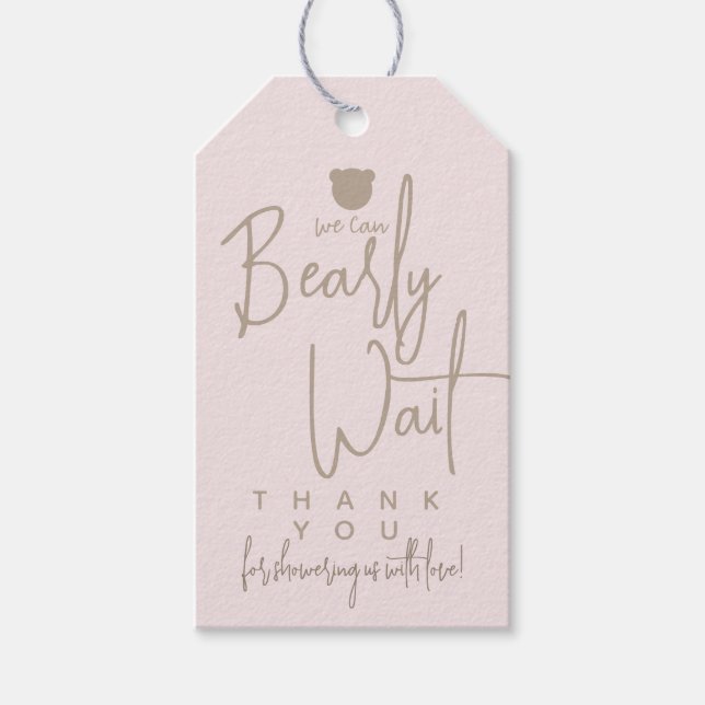 Minimalistische moderne Bärendusche Geschenkanhänger (Vorderseite)