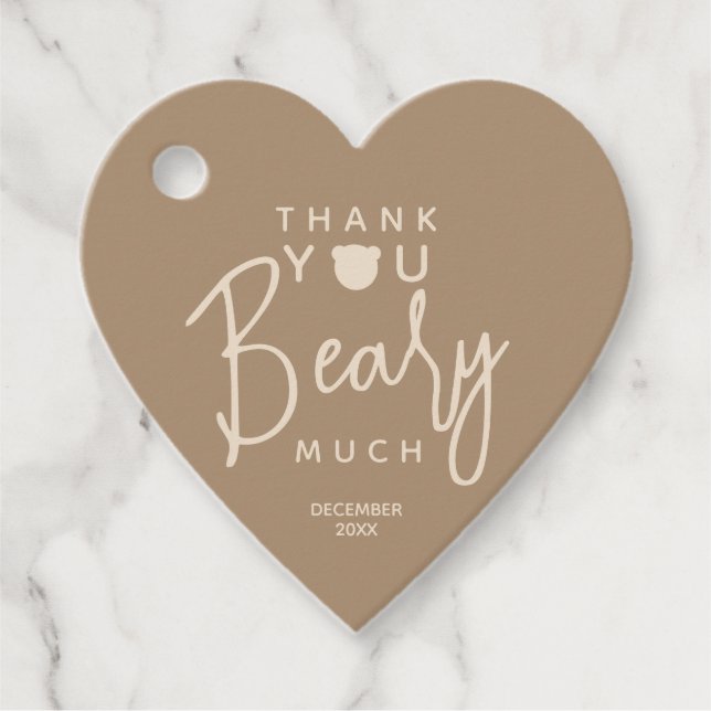 Minimalistische moderne Bärendusche Geschenkanhänger (Vorderseite)