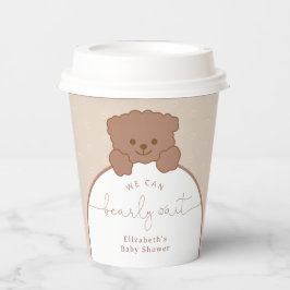 Minimalistische moderne Bear Baby Dusche Pappbecher