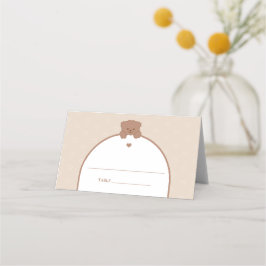 Minimalistische moderne Bear Baby Dusche Platzkarte