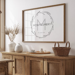 Minimalistische moderne benutzerdefinierte Namenss Poster