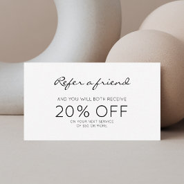 Minimalistische moderne Bezugnahme Empfehlungskarte