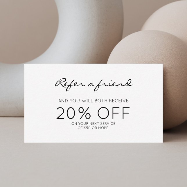 Minimalistische moderne Bezugnahme Empfehlungskarte (Von Creator hochgeladen)