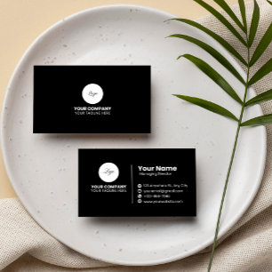 Minimalistische, moderne Black Beruflich Business Visitenkarte