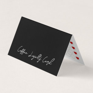 Minimalistische moderne Black Coffee Loyalty Card Visitenkarten