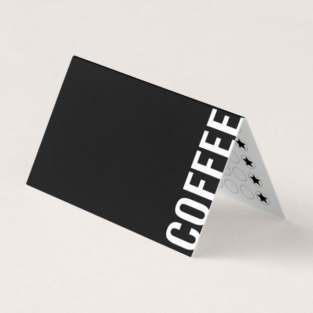 Minimalistische moderne Black Coffee Loyalty Card Visitenkarten (Vorderseite)