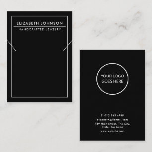 Minimalistische, moderne Black Necklace Display Ca Visitenkarte