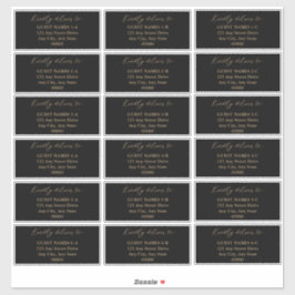 Minimalistische, moderne Black Wedding Guest Addre Aufkleber