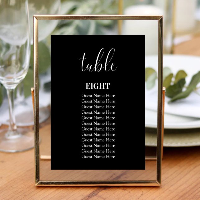 Minimalistische moderne Black Wedding Tischnummer  (Minimal black wedding table numbers add modern style and guide guests with ease.)