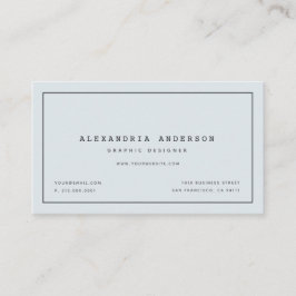 Minimalistische, moderne, blass blaue Visitenkarte