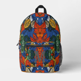 Minimalistische moderne Blätter | Bunt Bedruckter Rucksack
