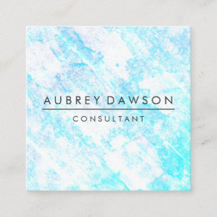 Minimalistische moderne blaue Grunge Textur Quadratische Visitenkarte