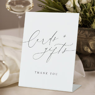 Minimalistische, moderne Chic Script Cards und Ges Sockelschild