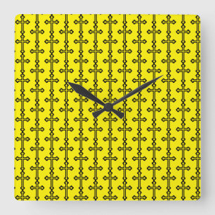Minimalistische moderne christliche Symbolkunst de Quadratische Wanduhr