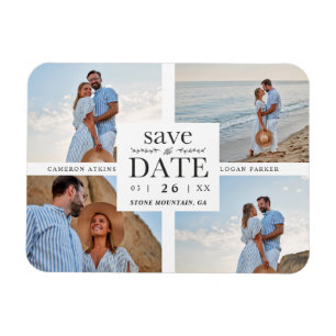 Minimalistische moderne Collage 4 Hochzeiten nach  Magnet