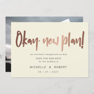 Minimalistische moderne Drehbuch zwei Foto Save th Einladung