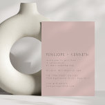 Minimalistische moderne, einfache Hochzeit mit Dus Einladung<br><div class="desc">Diese moderne,  uralte Hochzeitseinladung besticht durch eine minimalistische Komposition und eine einfache Typografie in staubblauem Rosa.</div>