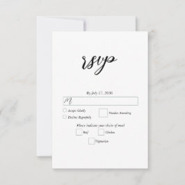 Minimalistische moderne Einfache Hochzeit RSVP Karte