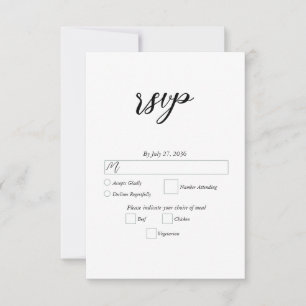 Minimalistische moderne Einfache Hochzeit RSVP Karte