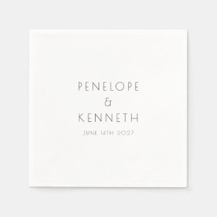 Minimalistische, moderne, einfache Hochzeit Serviette