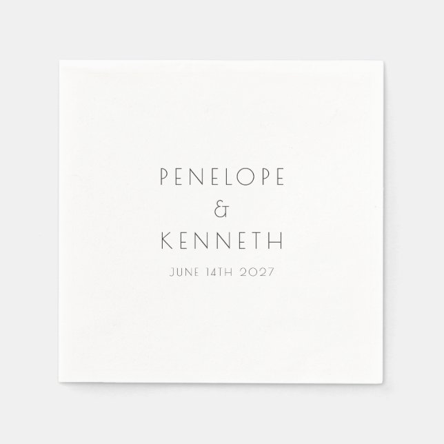 Minimalistische, moderne, einfache Hochzeit Serviette (Vorderseite)