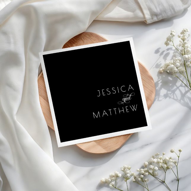 Minimalistische moderne einfache Hochzeitspartynap Serviette (Von Creator hochgeladen)