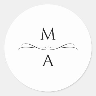 Minimalistische, moderne, einfache Schwarz-Weiß-In Runder Aufkleber