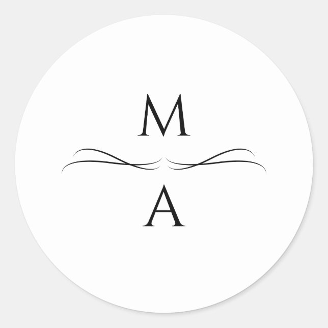 Minimalistische, moderne, einfache Schwarz-Weiß-In Runder Aufkleber (Vorderseite)