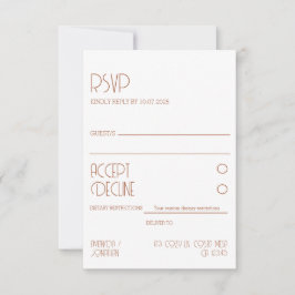 Minimalistische moderne Elegance Wedding RSVP Card