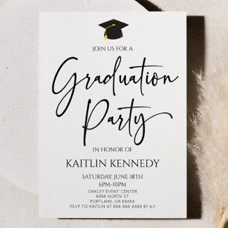 Minimalistische Moderne Elegante Graduierungsparty Einladung