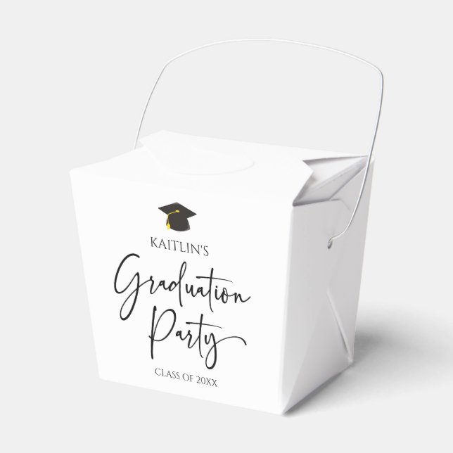 Minimalistische Moderne Elegante Graduierungsparty Geschenkschachtel (Vorderseite)