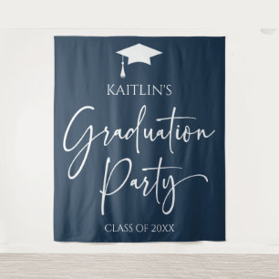 Minimalistische Moderne Elegante Graduierungsparty Wandteppich
