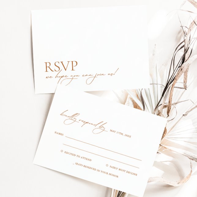 Minimalistische moderne elegante Hochzeit der Kall RSVP Karte (Von Creator hochgeladen)