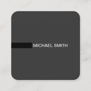 Minimalistische Moderne Elegante Jet & Black Quadratische Visitenkarte