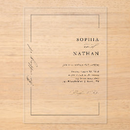 Minimalistische moderne, elegante Script Luxury We Acryleinladungen