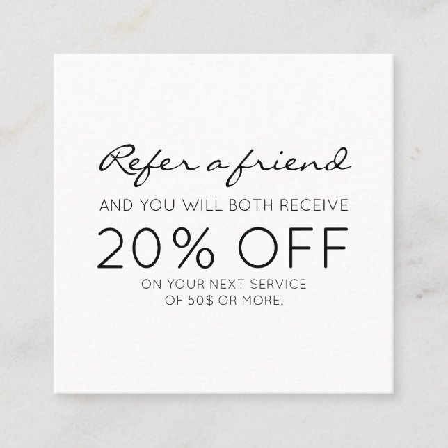 Minimalistische moderne Empfehlung (Vorderseite)