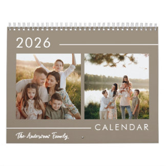 Minimalistische moderne Familienfoto 2026 Kalender