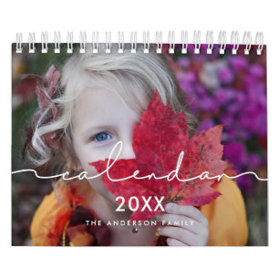 Minimalistische moderne Familienfoto 2027 Kalender