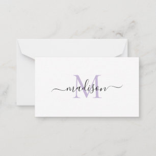 Minimalistische moderne feminine Monogramm-Schrift Mitteilungskarte