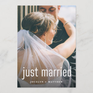 Minimalistische moderne Foto Hochzeit   Empfang Einladung