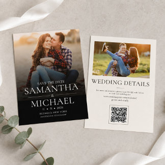 Minimalistische moderne Foto-Hochzeit - Rettet das Save The Date