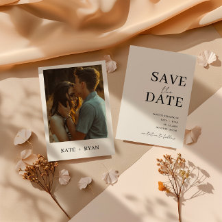 Minimalistische moderne Foto-Hochzeit Save The Date