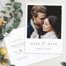 Minimalistische moderne Foto-Save-the-Date-Hochzei