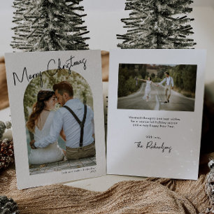 Minimalistische, moderne Foto Weihnachtskarte Einladung