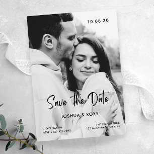 Minimalistische moderne Fotohochzeit Save The Date