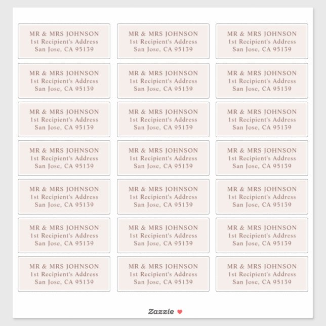 Minimalistische moderne Gästeschriften für Hochzei Aufkleber (Blatt)