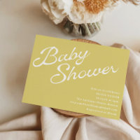 Minimalistische moderne gelbe Retro-Schrift Baby-P