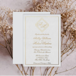 Minimalistische moderne geometrische Monogramm-Hoc Folieneinladung