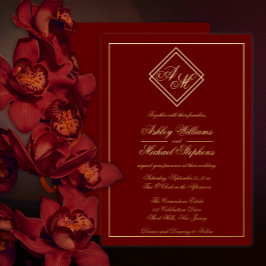 Minimalistische moderne geometrische Monogramm-Hoc Folieneinladung